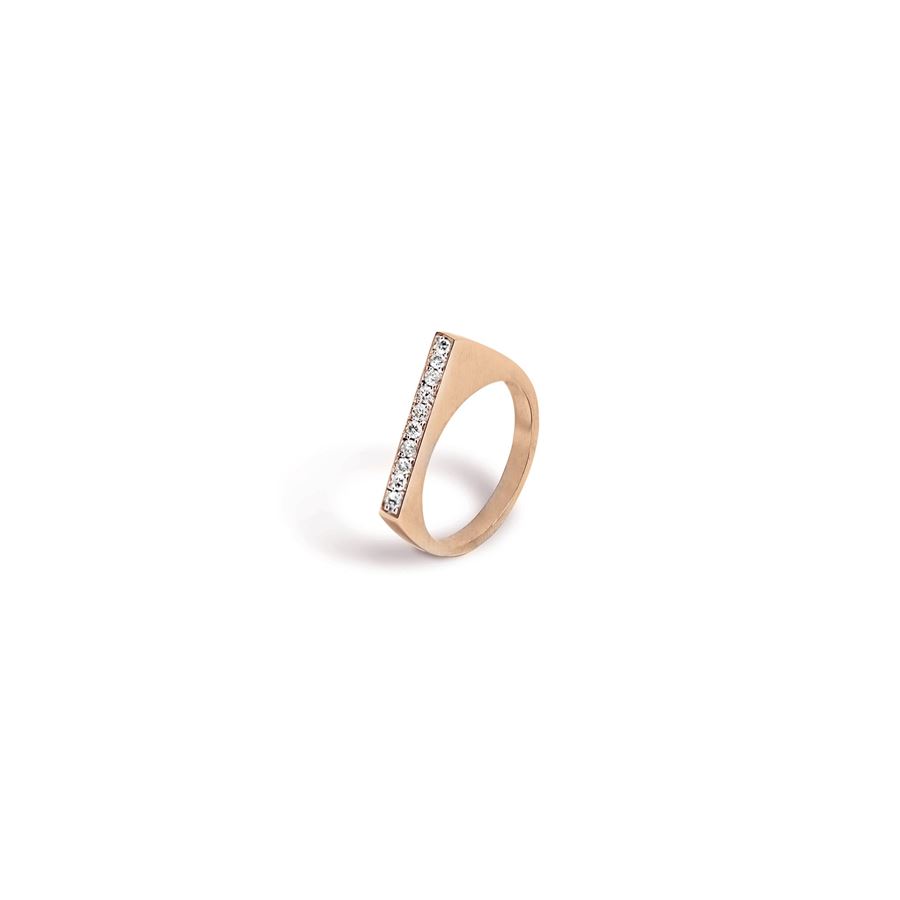 Rose gold modular 'Congiunzioni' point ring CONGIUNZIONI | AN1 CONP AU PVAU9R CT 0,15